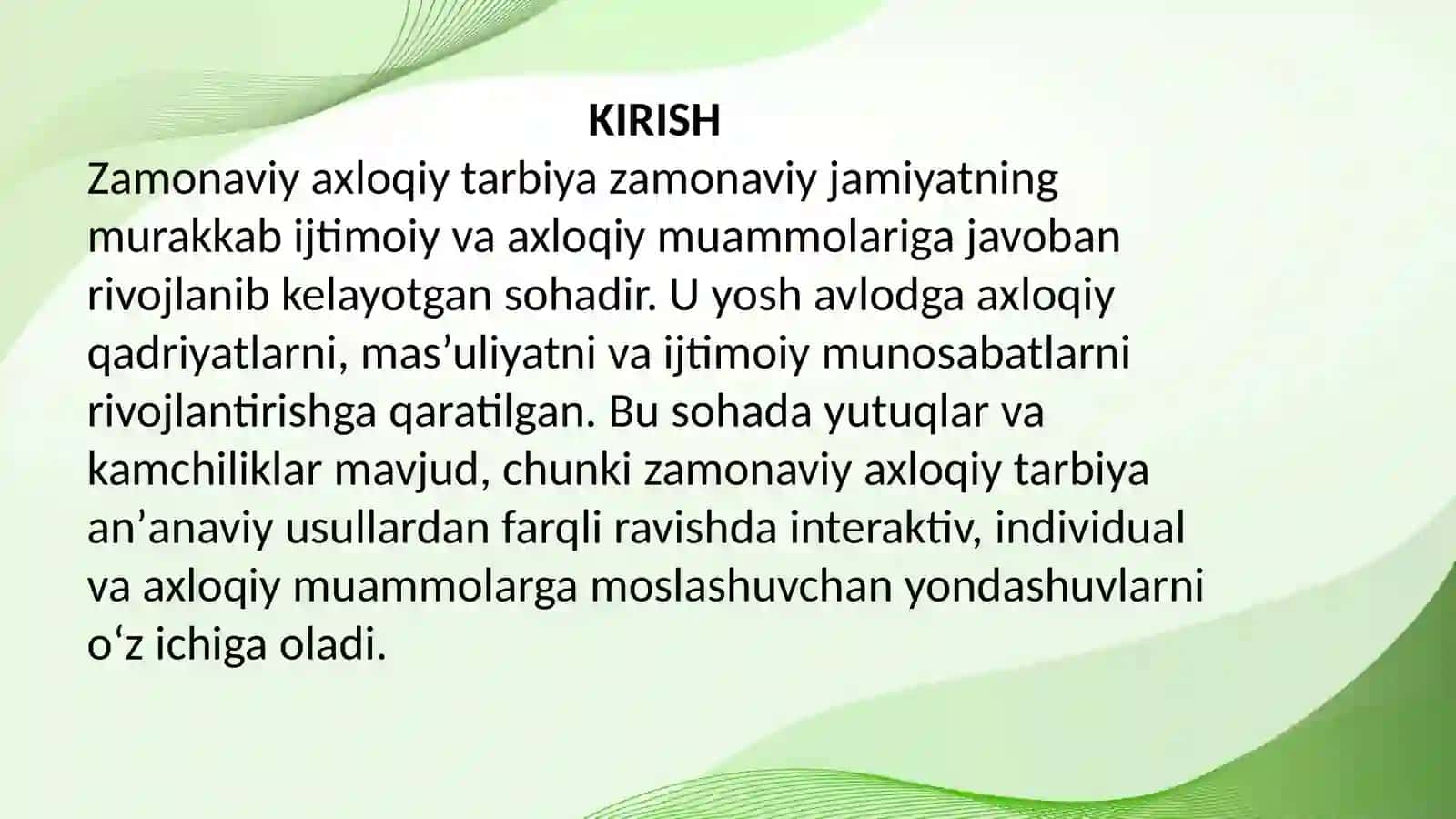Zamonaviy axloqiy tarbiyaning yutuqlari va kamchiliklari 2