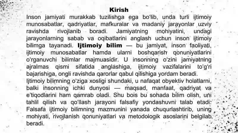 Ijtimoiy bilimni tabiati va falsafiy asoslari 2