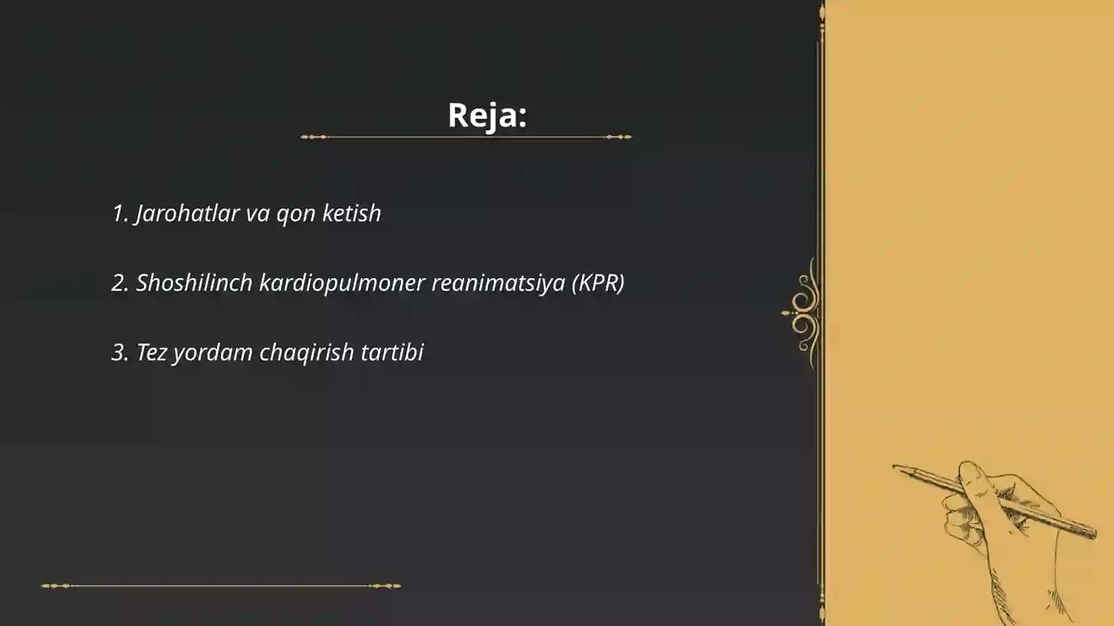 Birinchi tibbiy yordam ko'rsatish 2