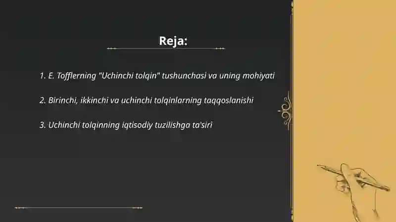 E. Tofflerning "Uchinchi tolqin" tushunchasi va uning mohiyati 2