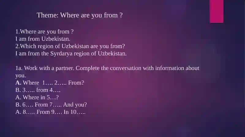 Where are you from ? ppt 2