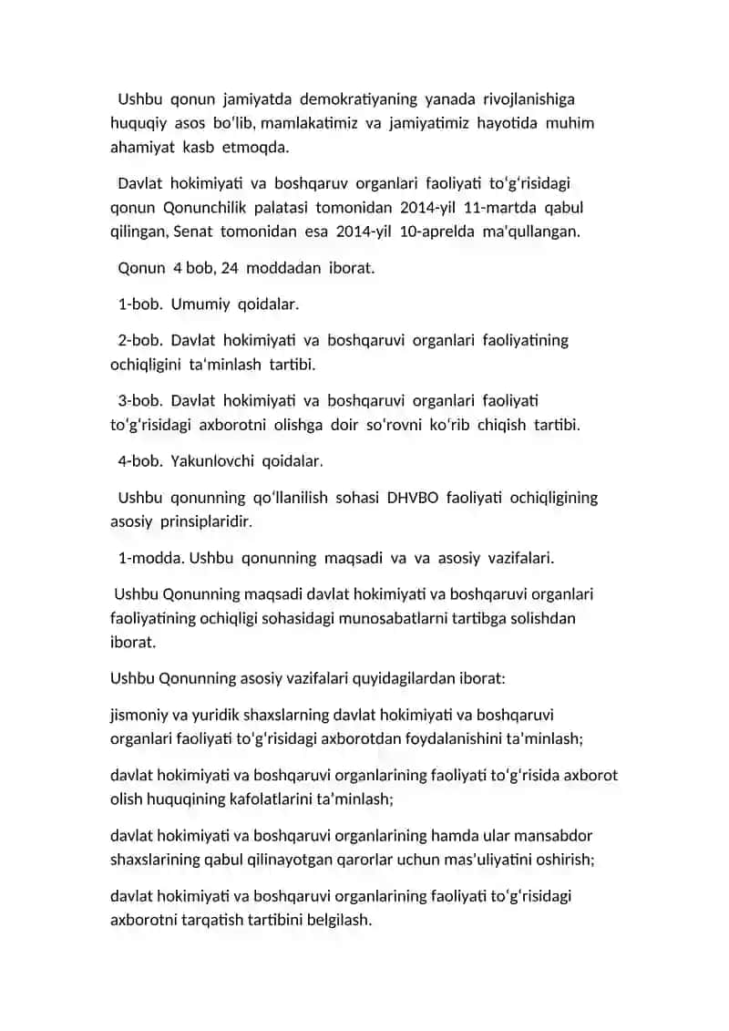 Davlat hokimiyati va boshqaruv organlari faoliyatining ochiqligi 2