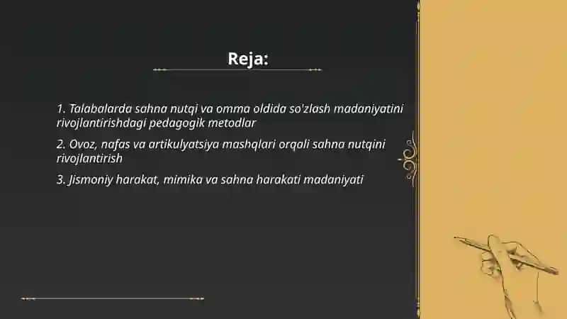 Talabalarda sahna nutqi va omma oldida so'zlash madaniyatini rivojlantirish 2
