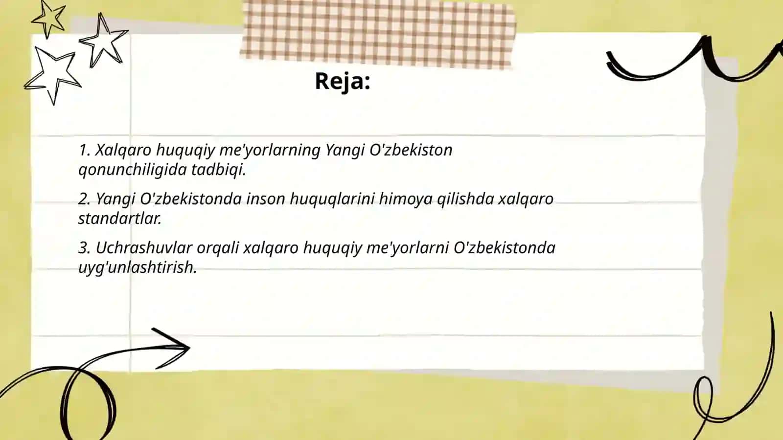 Xalqaro xuquqiy meʼyorlar uygʻunlashuvi Yangi Oʻzbekiston isloxotlarida 2