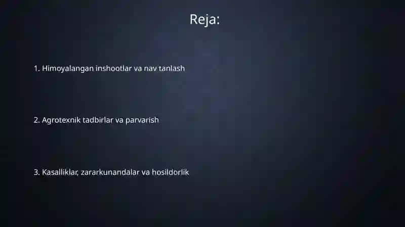 Himoyalangan inshootlardan bodring yetishtirish texnologiyasi 2