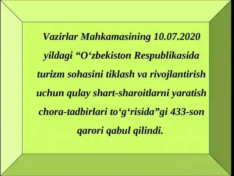 Turizmni litsenziyalash 2