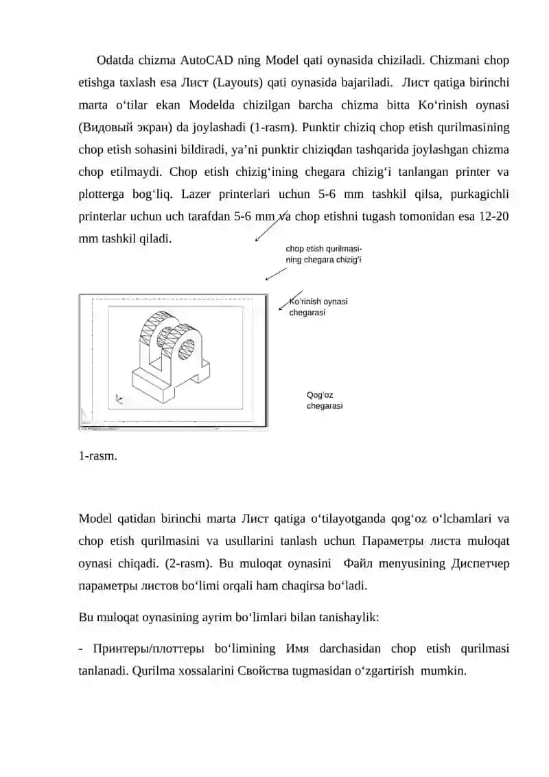 AutoCAD dasturi 2