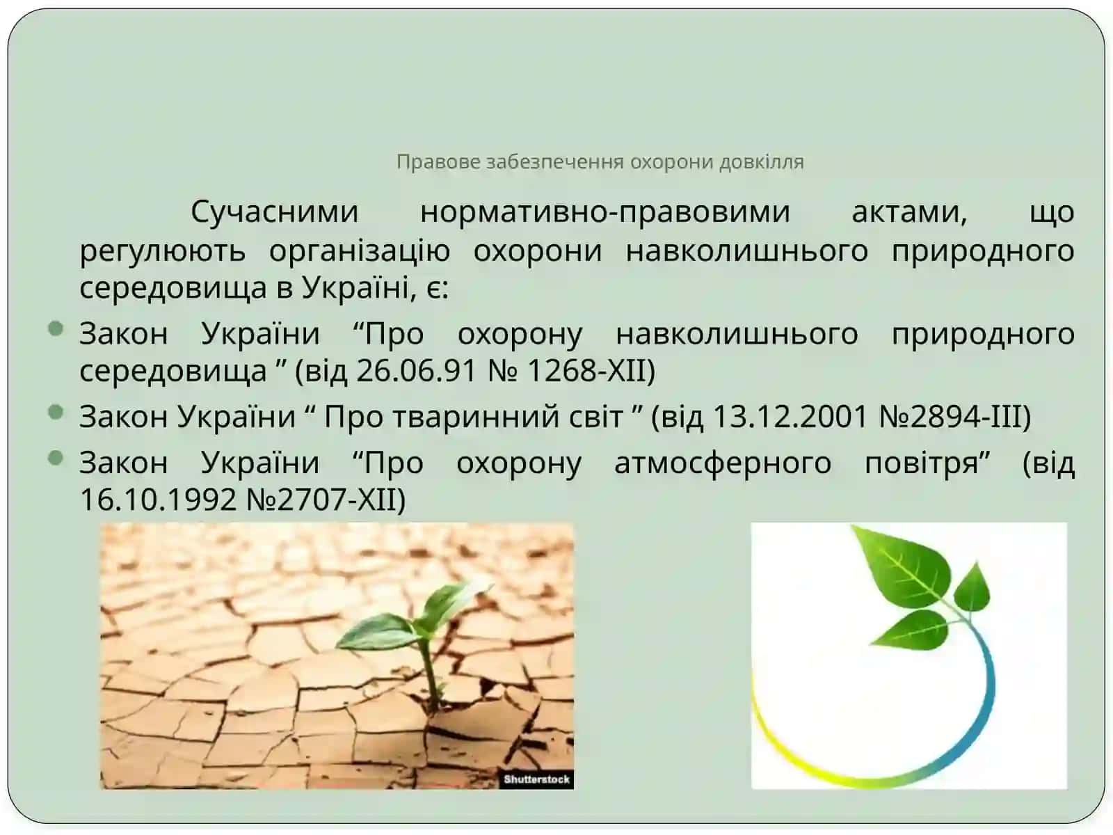 Правове забезпечення охорони довкілля в Україні 2