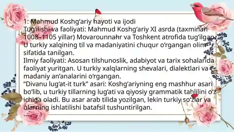 Mahmud Koshgʻariy turkiy tillar qiyosiy grammatikasi 2