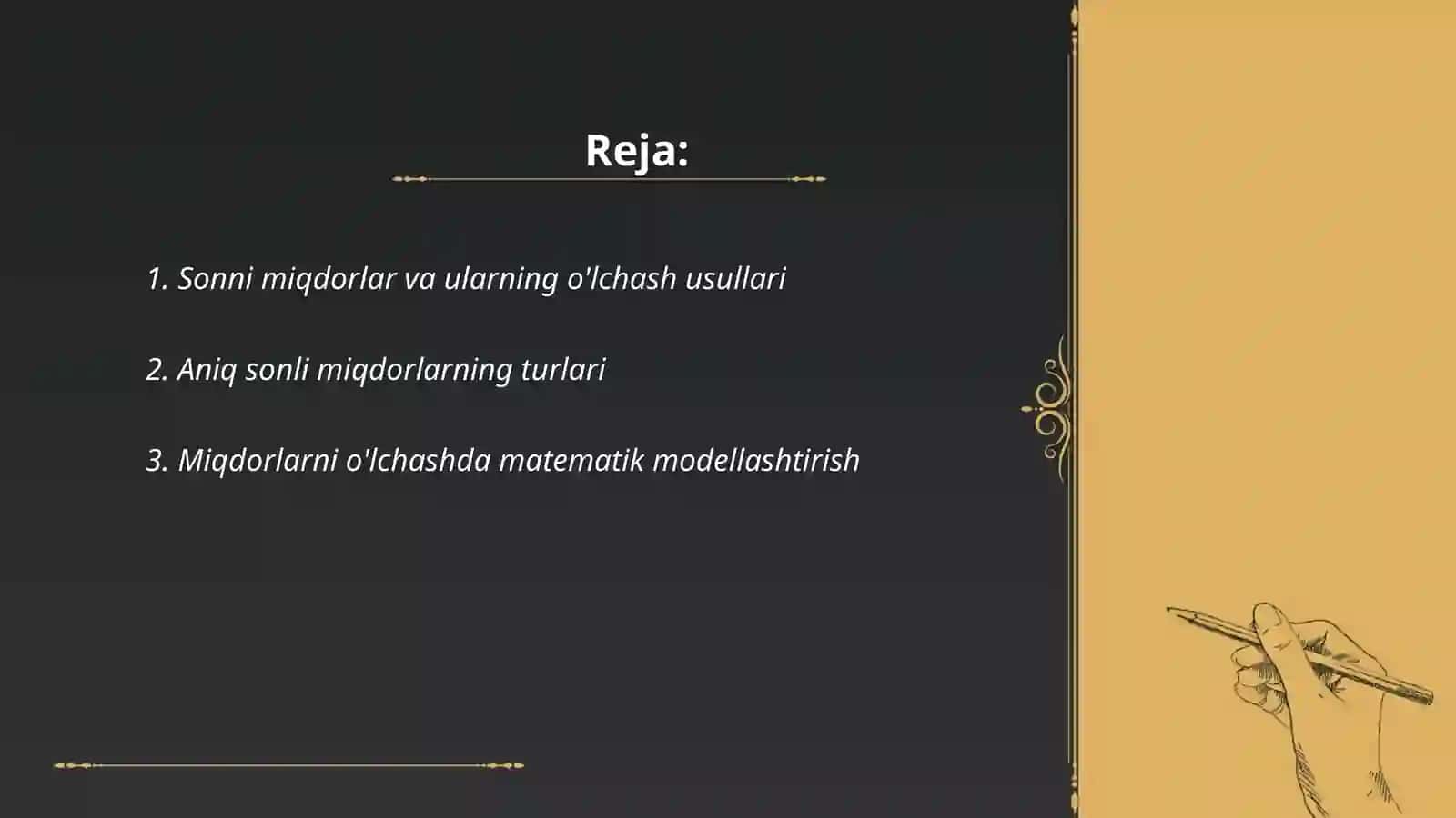 Sonni miqdorlarni o'lchash natijasida sifatida qarashli nazaryasi o'rganish 2