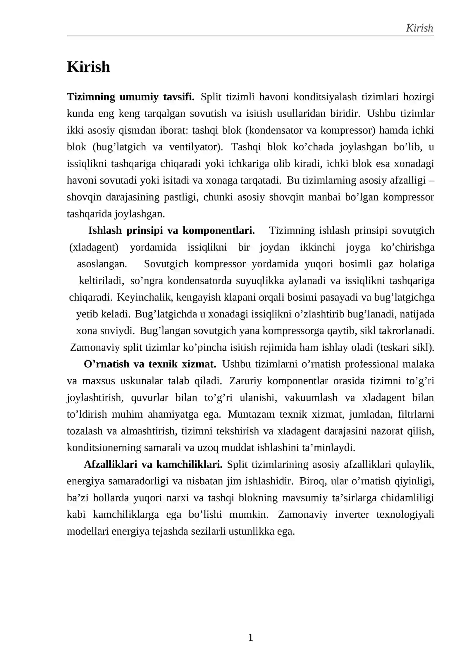 Split tizimli konditsiyalash tizimlarining texnik rivojlanish tendentsiyalari va kelajagi 2