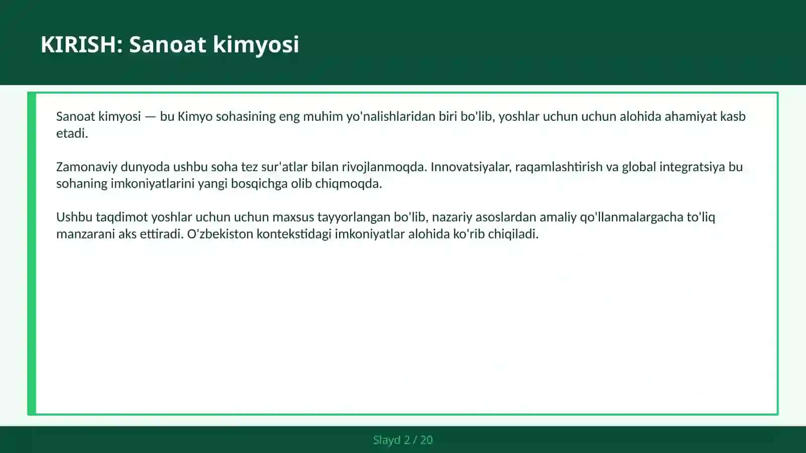 Sanoat kimyosi 2