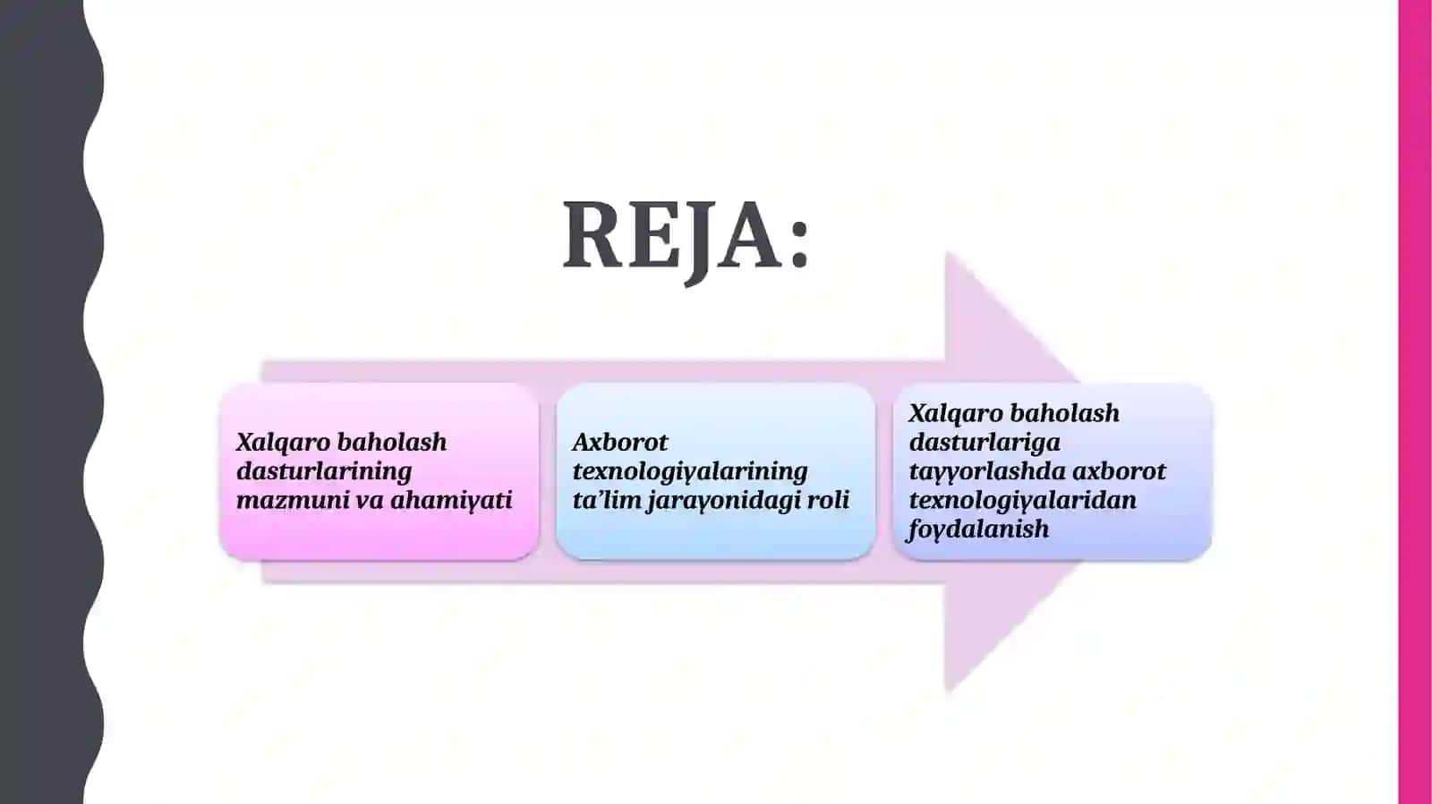 PIRLS, TIMSS, PISA, TALIS xalqaro baholash dasturlarida ishtirok etishga tayyorlashda axborot texnologiyalaridan foydalanish 2
