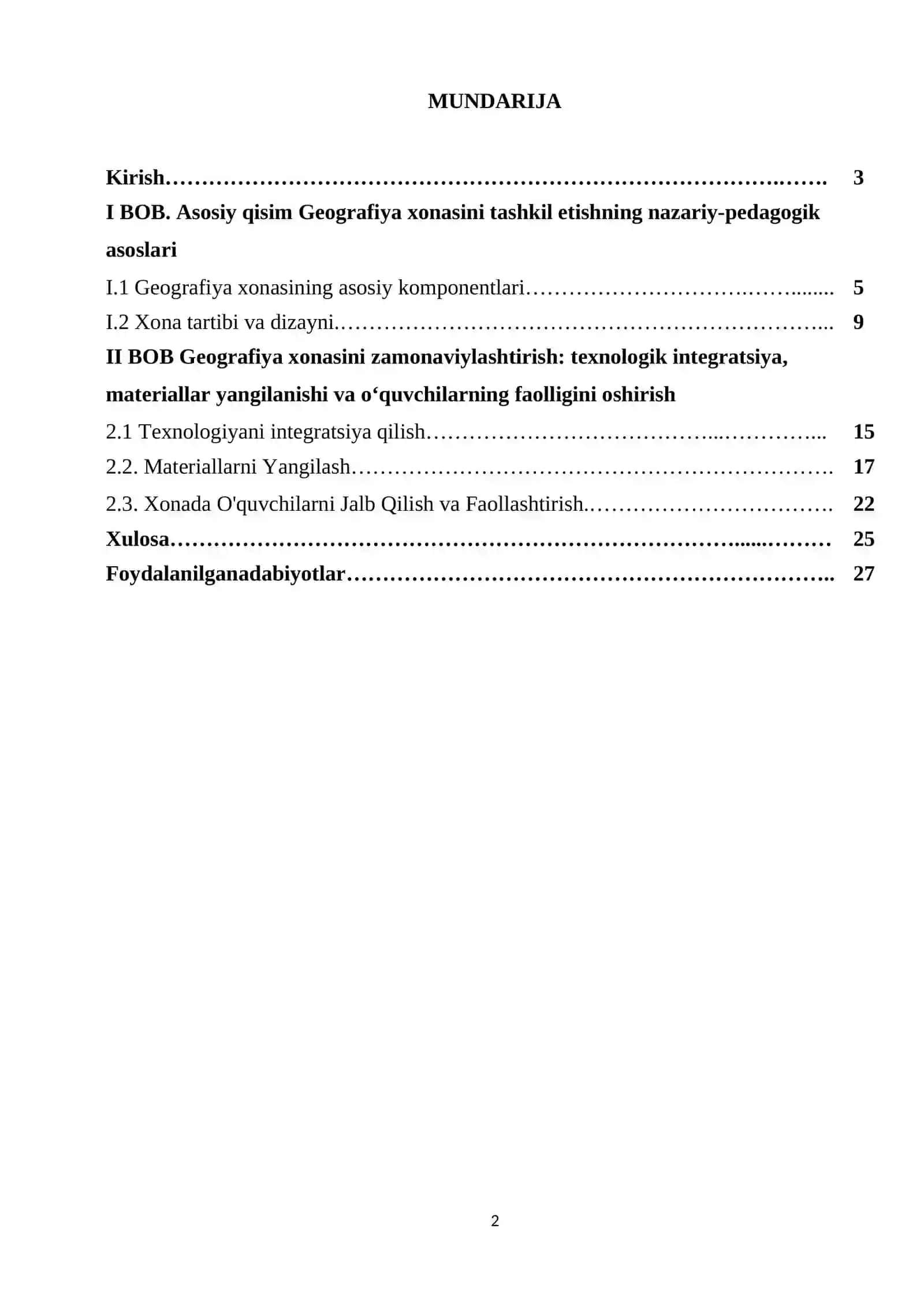 Maktabda geografiya xonasini tashkil etish 2