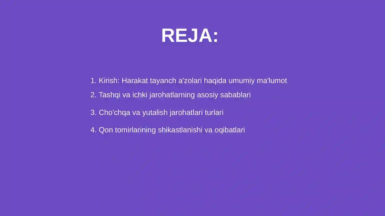 Harakat tayanch a'zolari jarohatlarining kelib chiqishi 2
