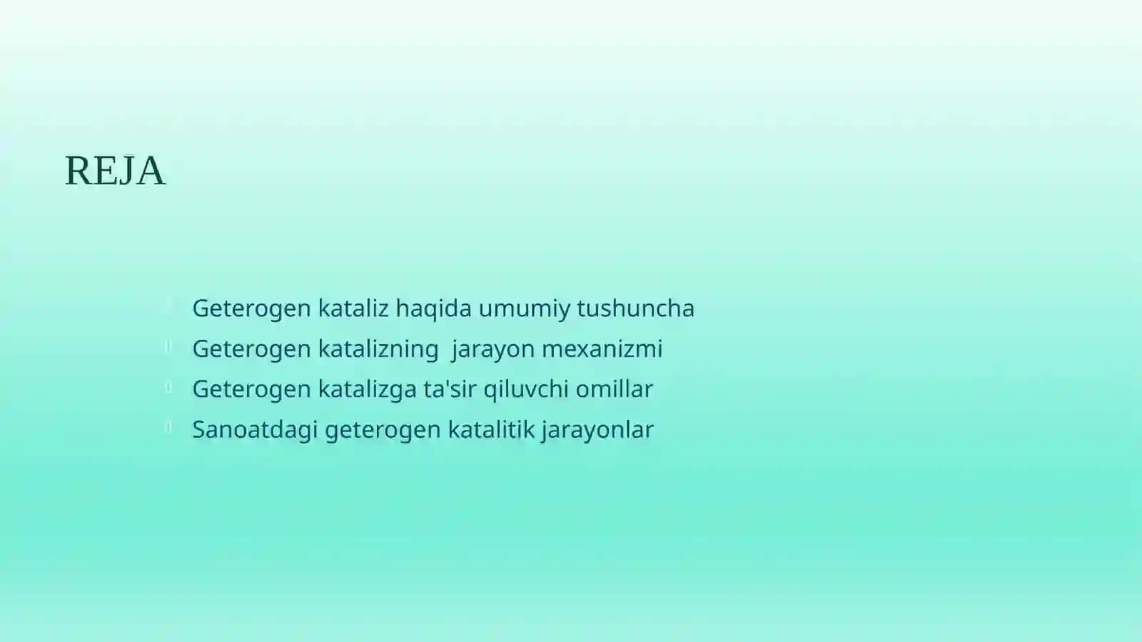 Geterogen katalitik reaksiyalarning turlari 2