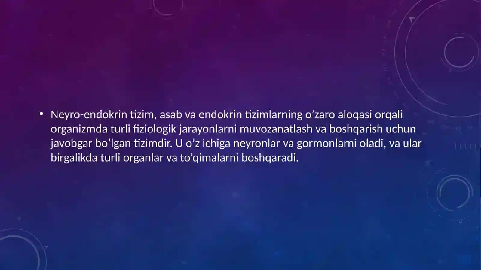 Neyro-endokrin Sistema: Struktur va Funksional Tasnifi 2