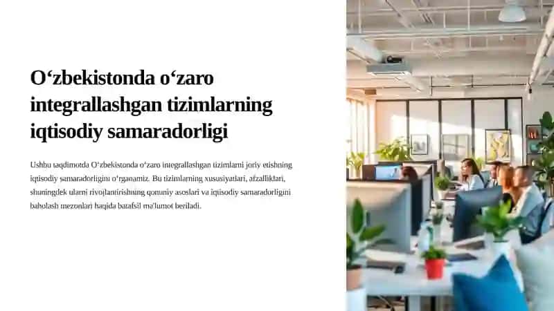 Oʻzbekistonda oʻzaro integrallashgan tizimlarning iqtisodiy samaradorligi 2
