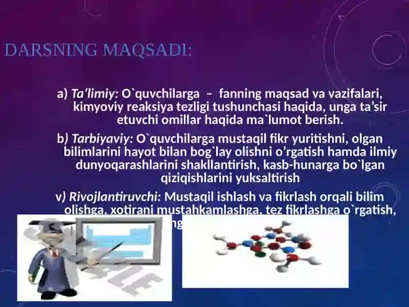 KIMYOVIY REAKSIYA TEZLIGI VA UNGA TA’SIR ETUVCHI OMILLAR 2
