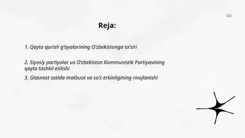 Qayta qurish gʻoyalarining Oʻzbekistonga taʼsiri 2
