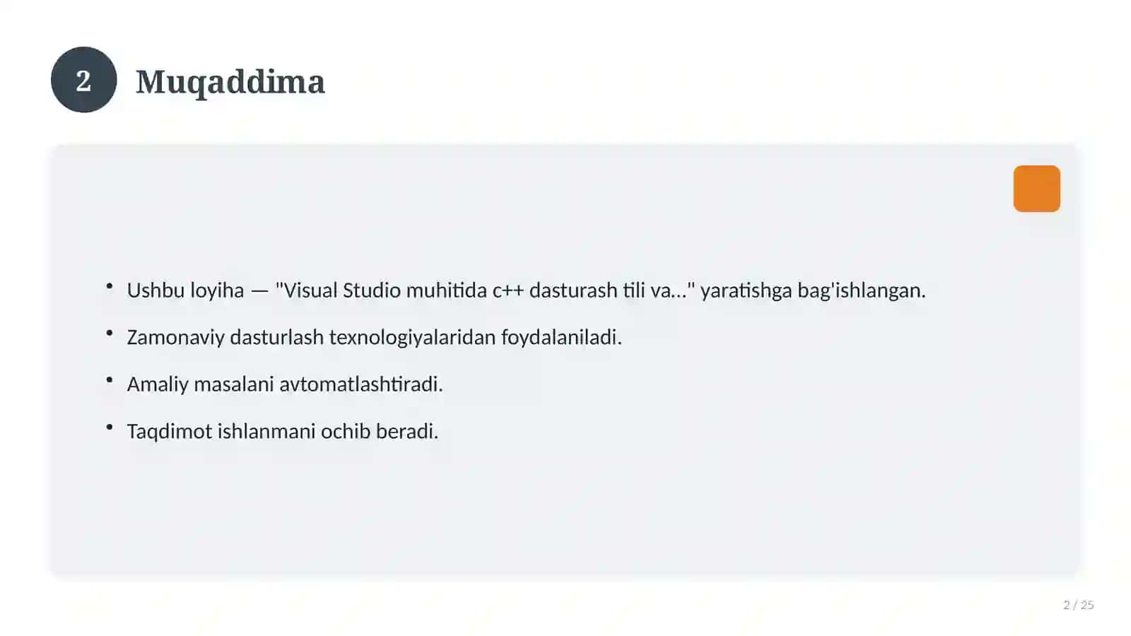 Dehqon xo'jaligi mahsulotlari savdosi va hisobini yuritish dastur ilovasi 2
