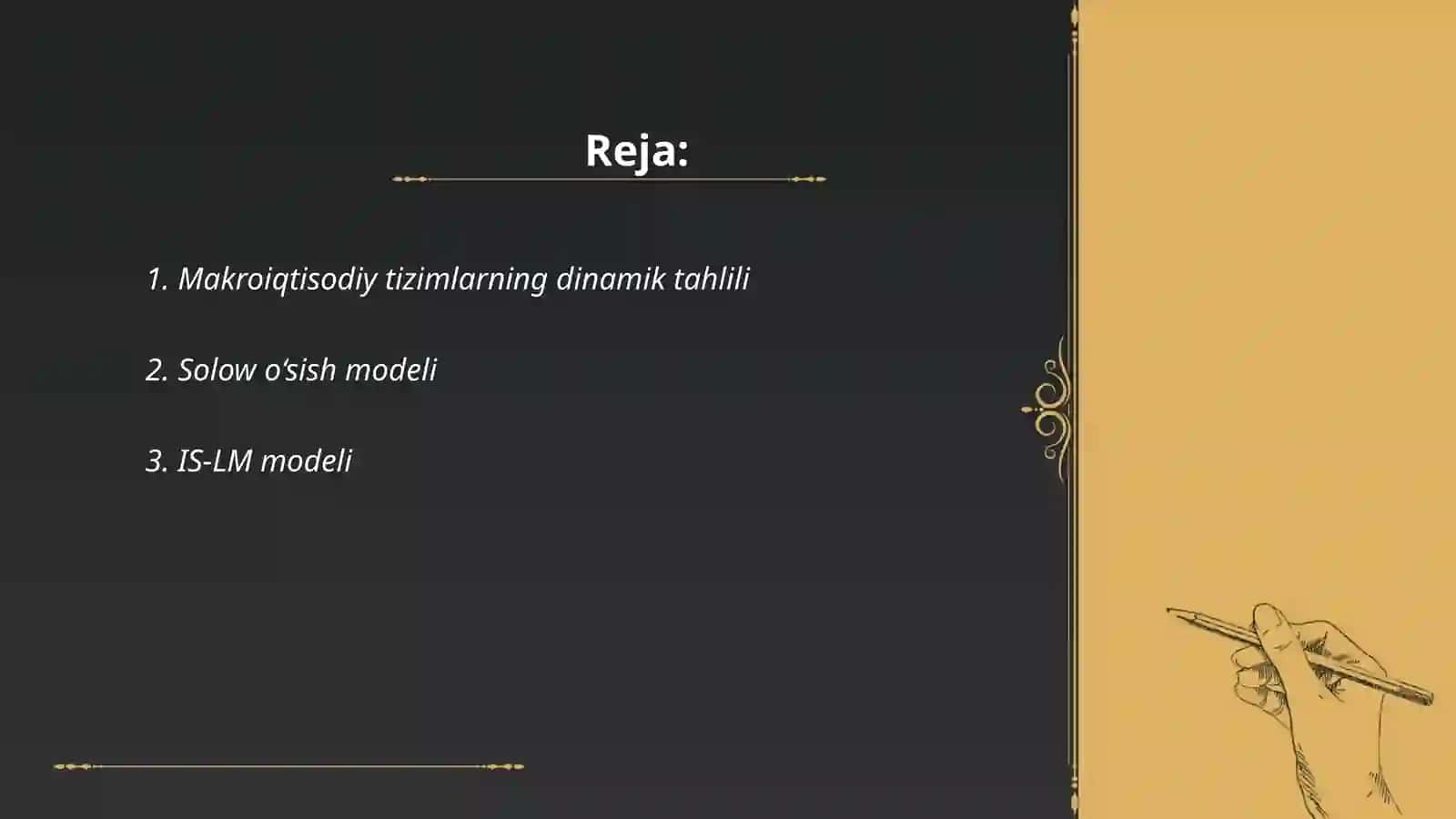 Makroiqtisodiy tizimlarning dinamik modellari 2