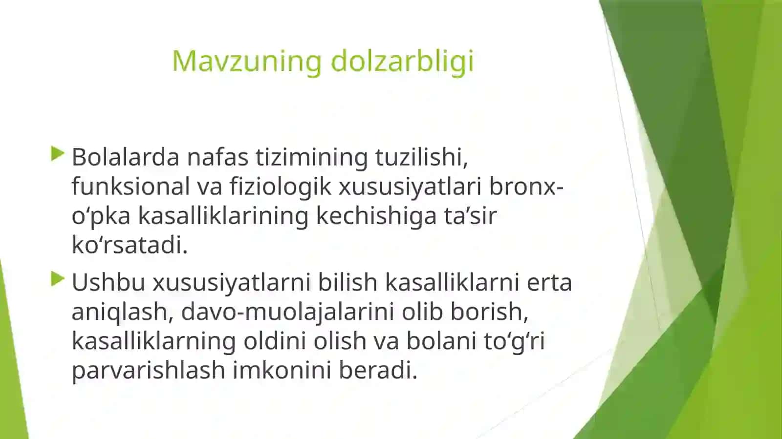 Traxeya, bronx va o‘pka ning anatomo-fiziologik xususiyatlari 2