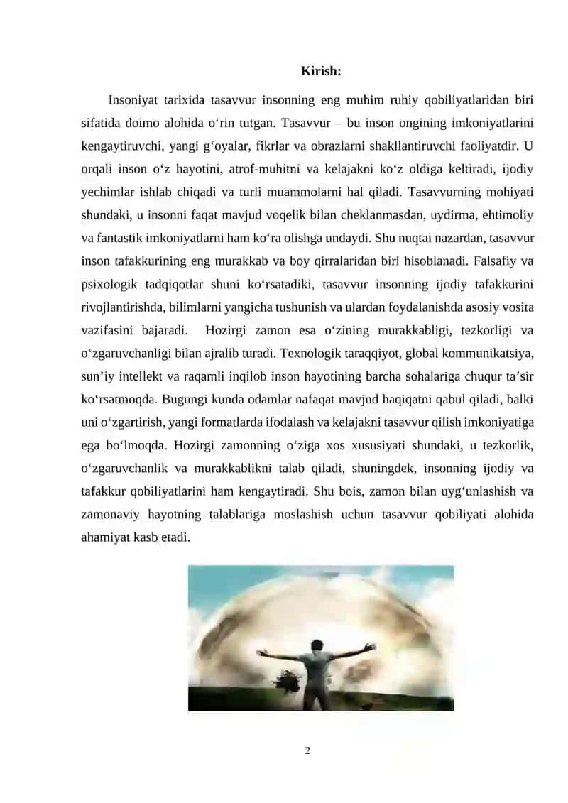 Tasavvur va hozirgi zamon 2