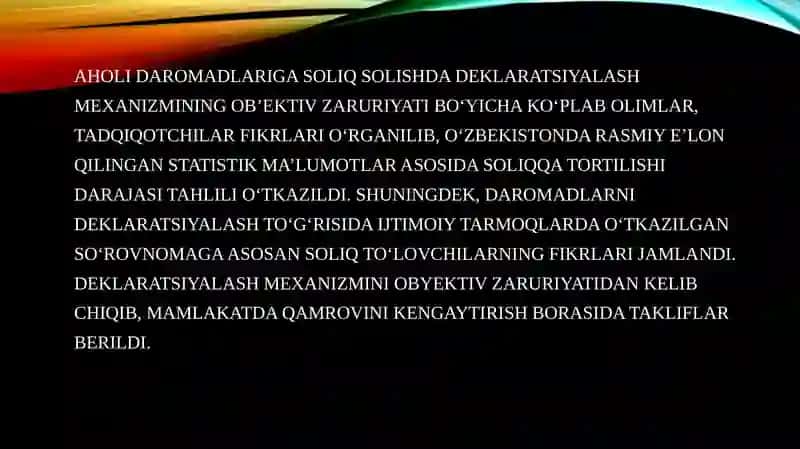 Daromad turlariga soliq solish 2
