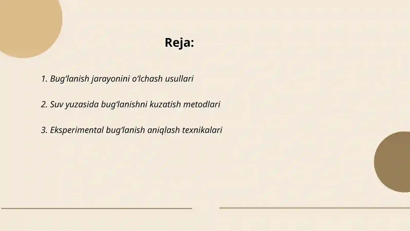 Suv yuzasida boʼladigan bugʼlanishning aniqlash usullari 2