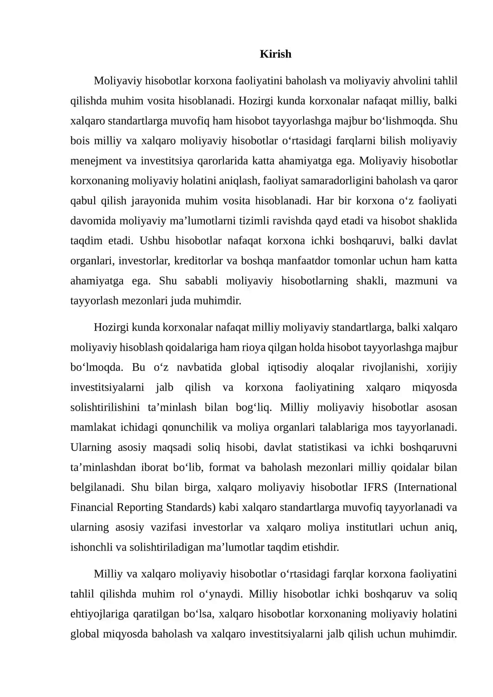 MILLIY VA XALQARO MOLIYAVIY HISOBOTNING FARQLARI 2