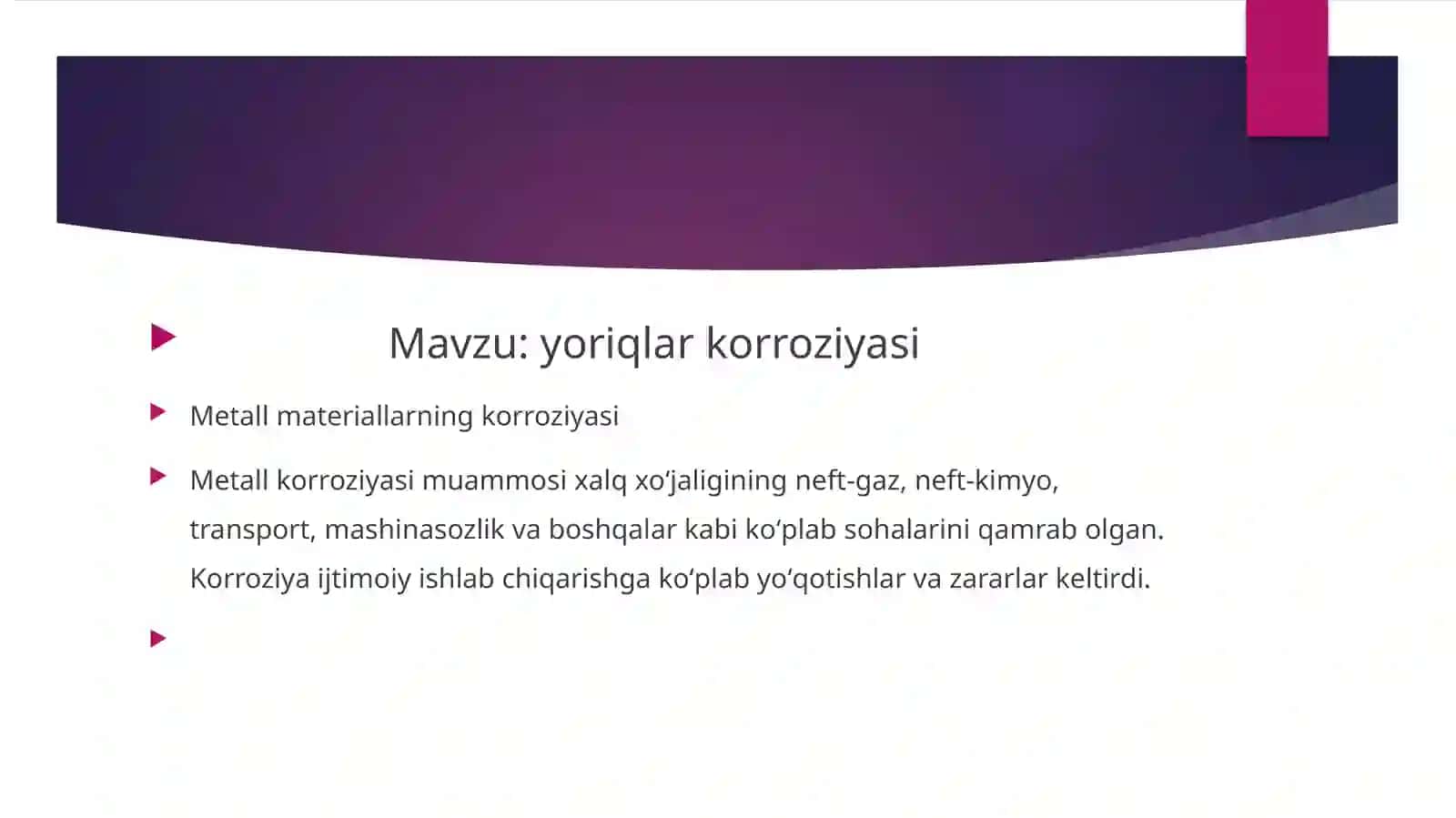 Korroziyaning Gʻoyalari: Korroziya va uning so`nash shakllari 2
