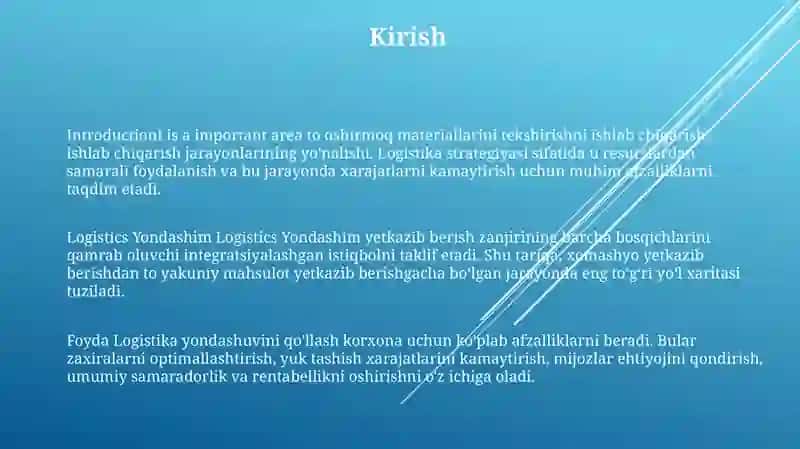 Materiallar Oqimini Boshqarishda Logistik Yondashuv Samarasi 2