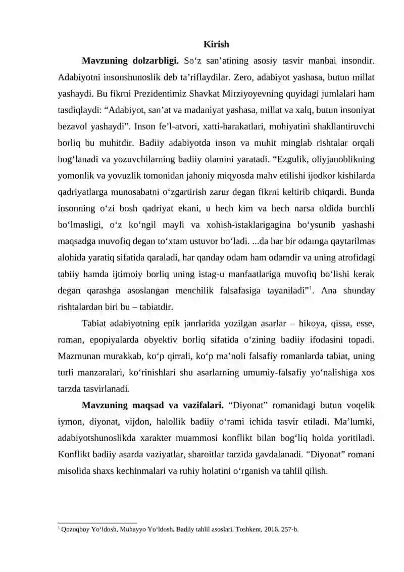 DIYONAT ROMANIDA ZAMON VA QAHRAMON RUHIYATI TASVIRI KURS ISHI 2
