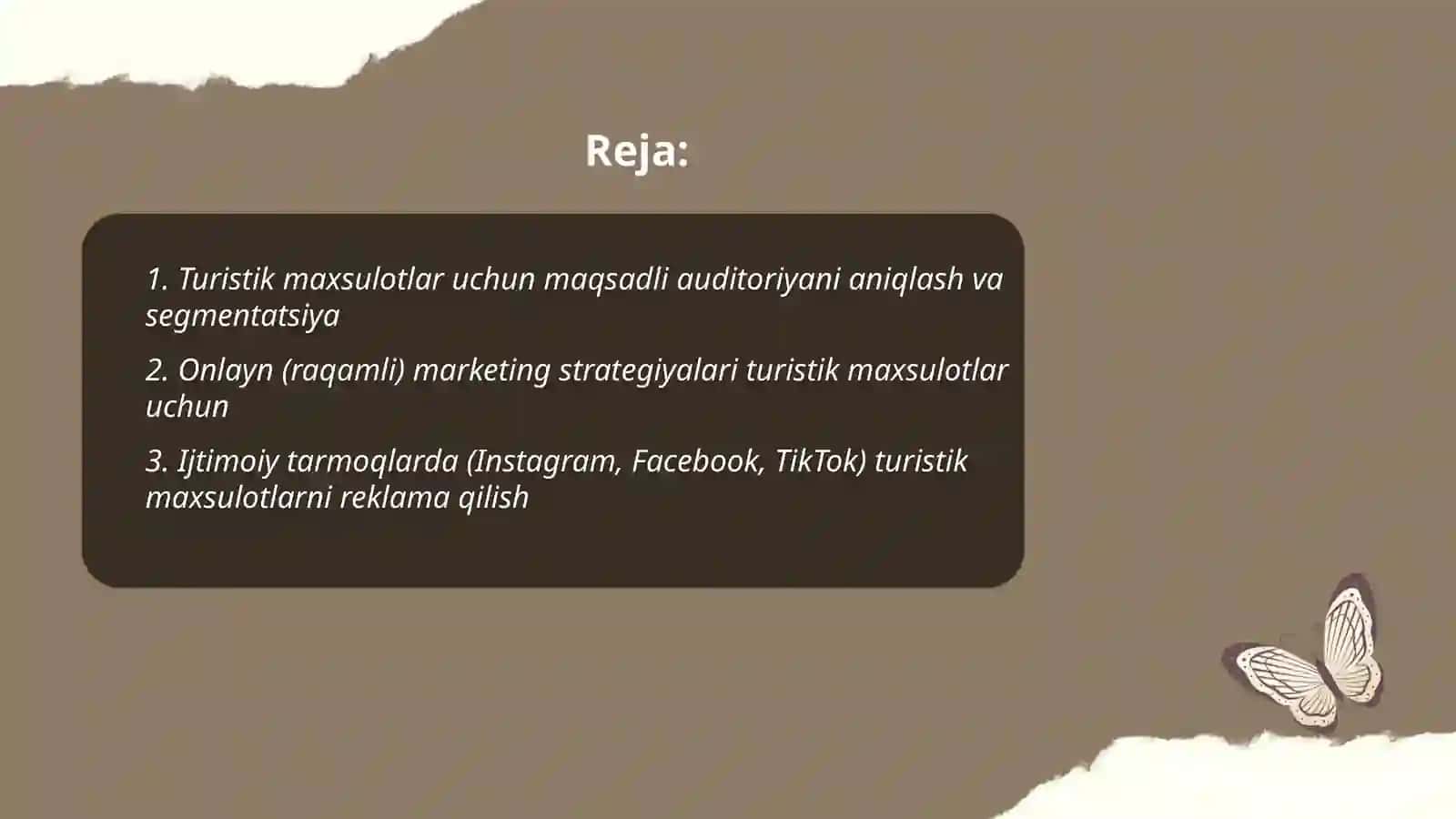 Turistik maxsulotlarni reklama qilish 2