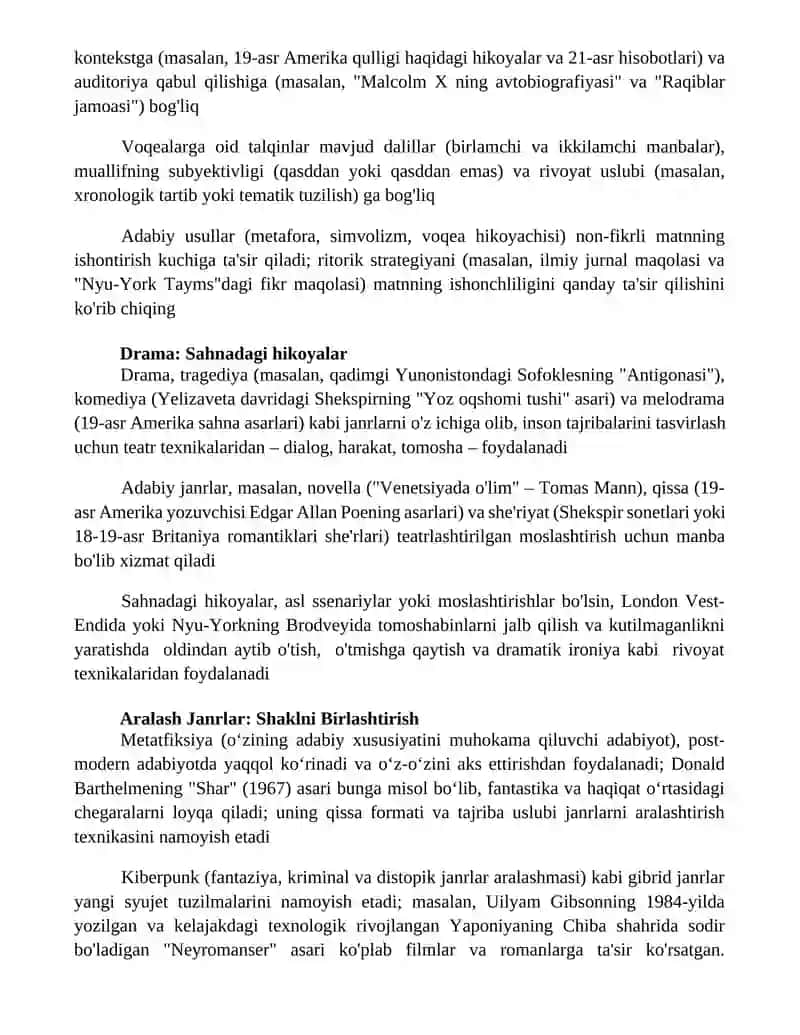 Adabiy janrlar 2