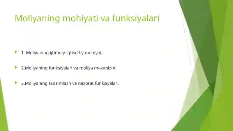 Moliyaning mohiyati va funksiyalari 2
