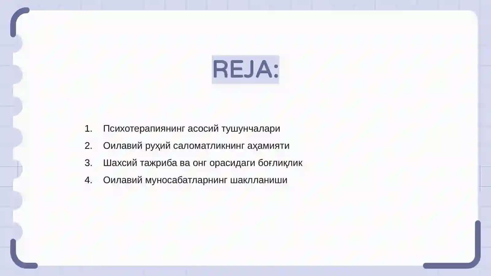 Психотерапевтик ишларда оилавий тажриба ва шахслар ўртасидаги муносабатларни урганиш 2