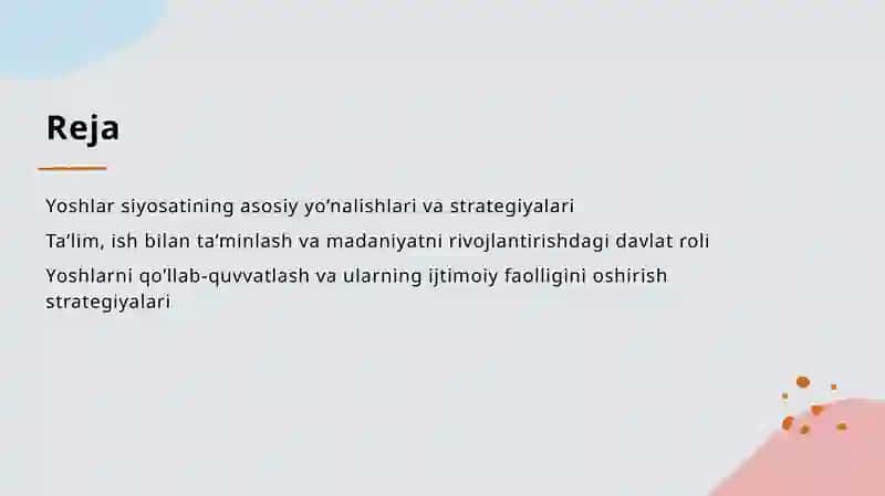 Yoshlarga oiddavlat siyosati 2