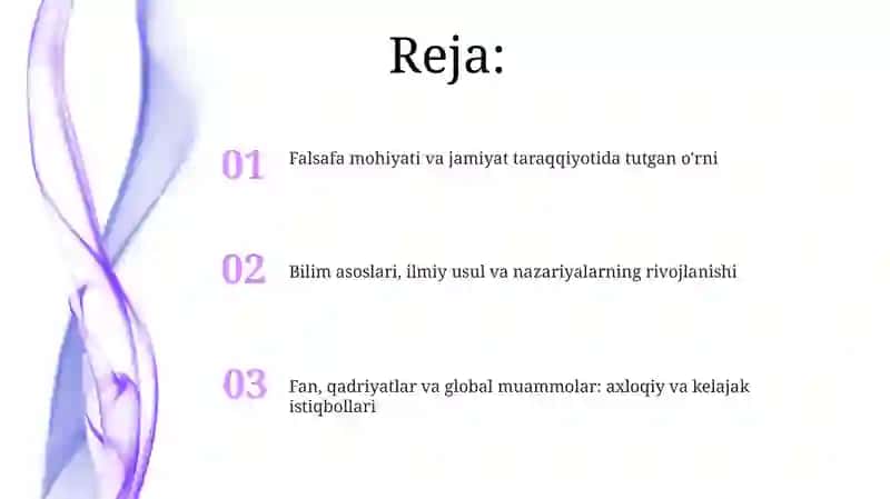 Falsafa fanining mohiyati uning jamiyat taraqqiyotidagi orni 2