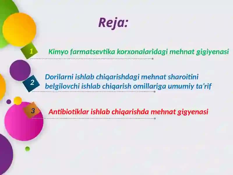 Antibiotiklar ishlab chiqarishda mehnat gig'iyenasi 2