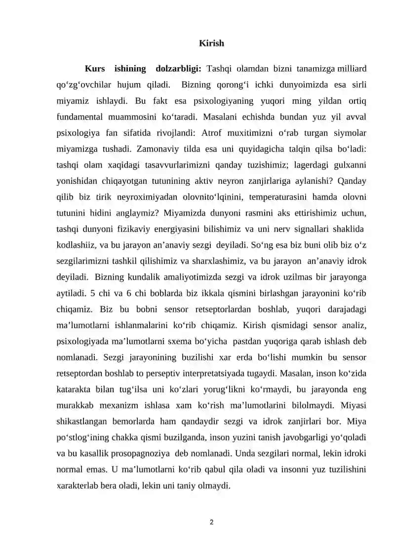 Sezgilarning turlari va o’zgaruvchan shakllari 2