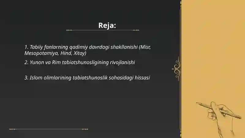 Tabiiy fanlarning shakllanishi va rivojlanishi 2