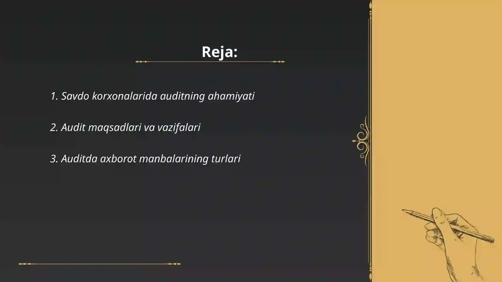 Savdo korxonalarida auditning ma'lumot manbalari va vazifalari 2