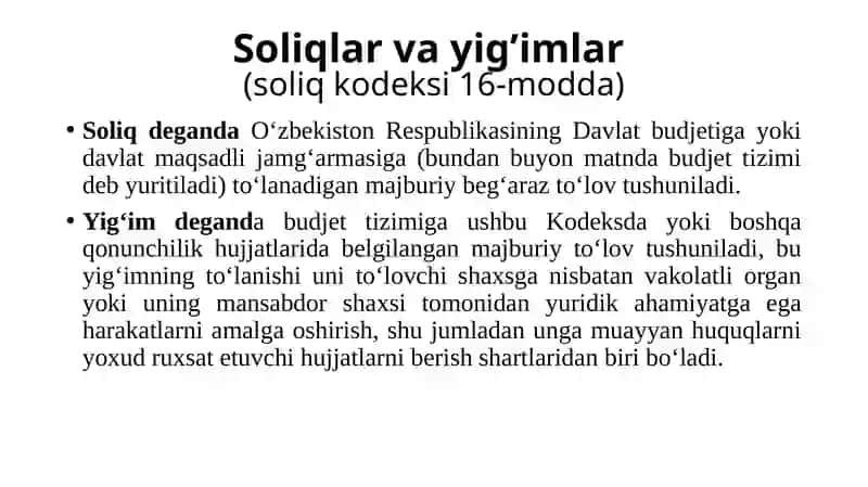 Soliqlar va yig'imlar 2