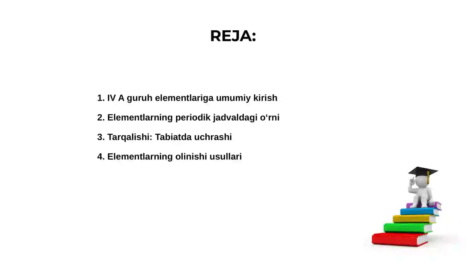 Davriy sistemaning asosiy guruppacha IV A guruh elementlari 2