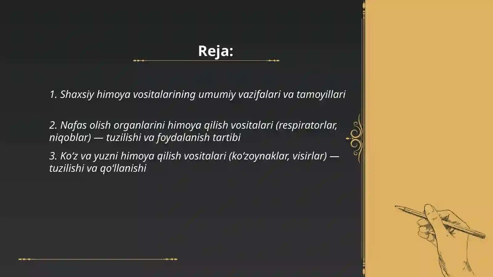 Shaxsiy (individual) himoya vositalari, vazifasi, tuzilishi va ulardan foydalanish tartibi 2