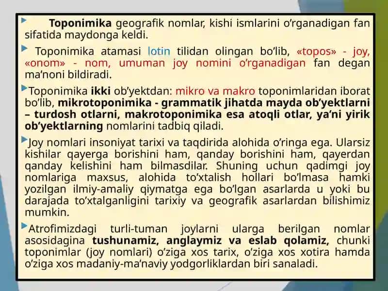 Viloyatlar Toponimikasi 2
