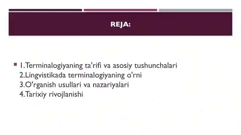 Terminalogiyaning lingvistika obyekti sifatida o‘rganilishi 2
