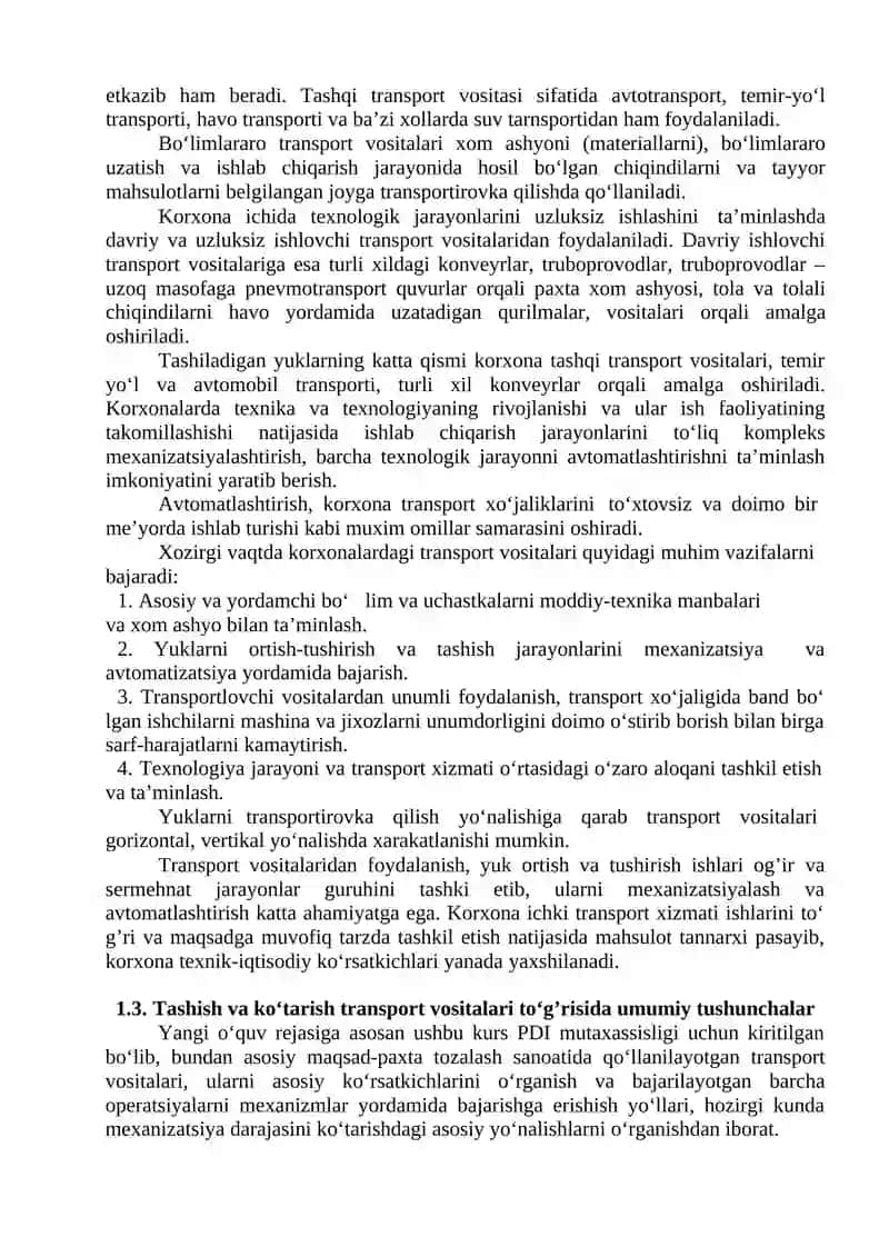 Texnologik jarayonlarini kompleks mexanizasiyalash 2